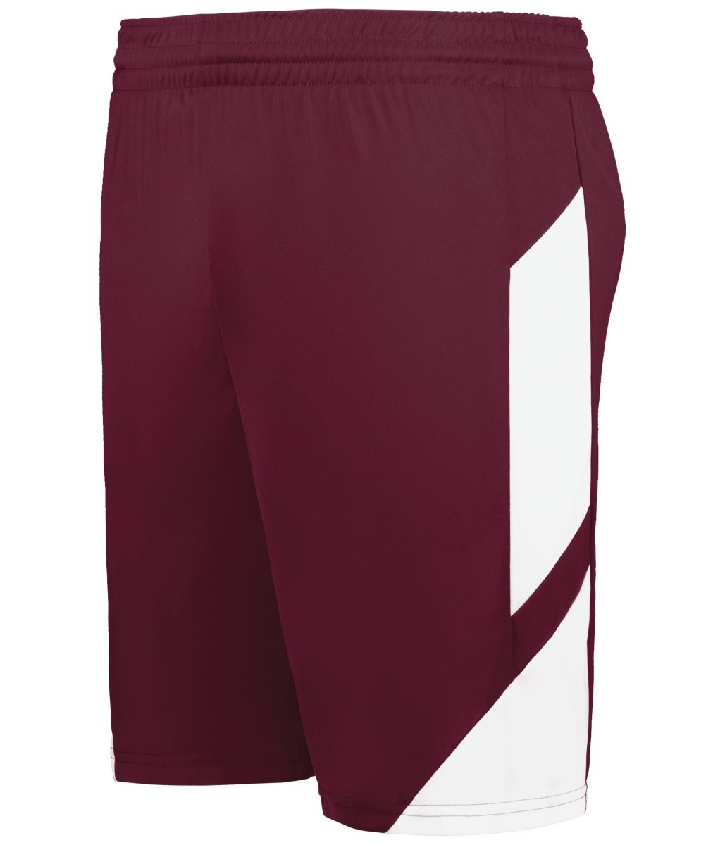 Augusta Sportswear Youth Step - Back Modern Fit Basketball Shorts 1737 MAROON/WHITE S