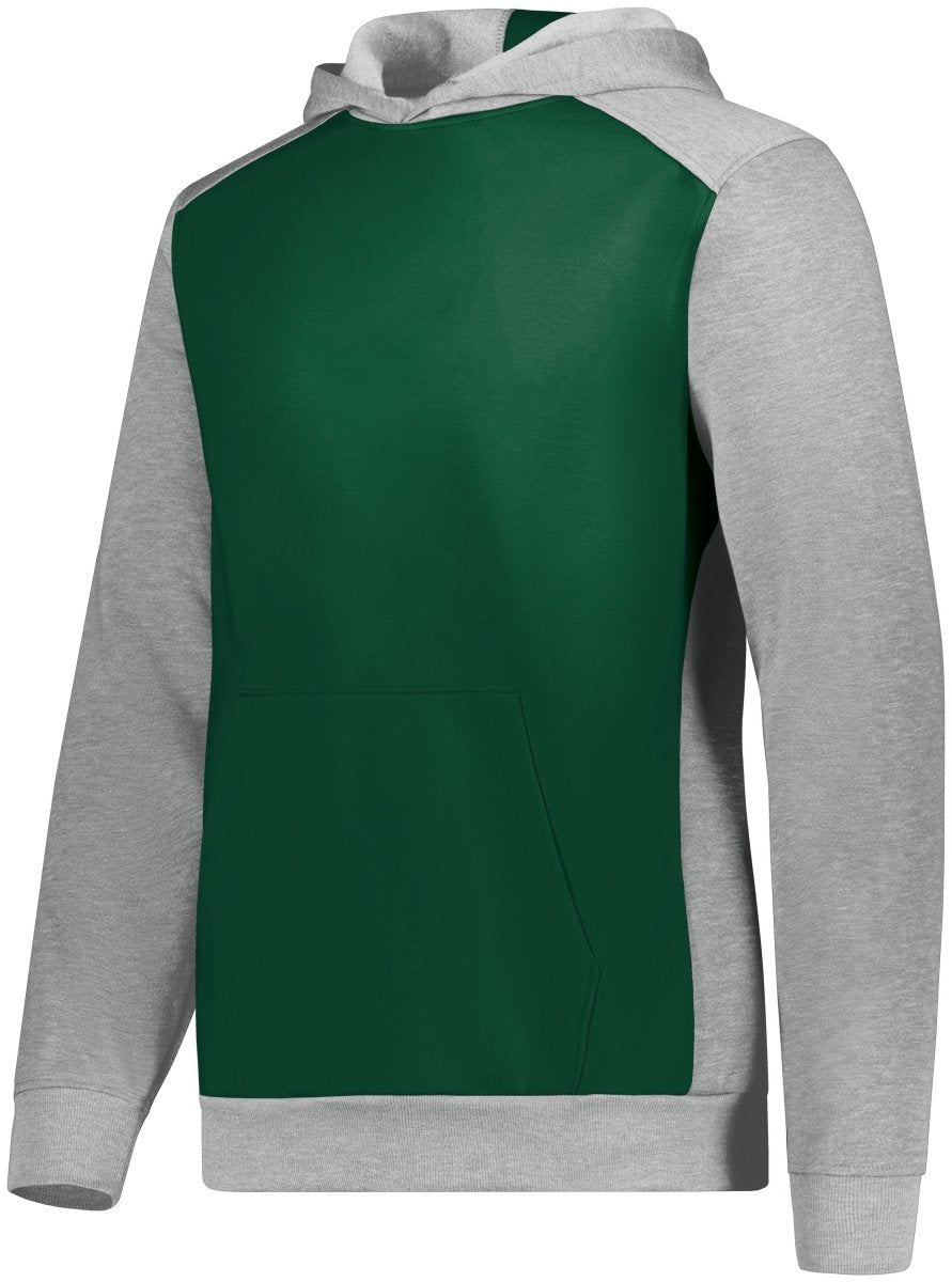 Augusta Sportswear Youth Three - Season Fleece Pullover Hoodie 6866 COLUMBIA BLUE/CARBON HEATHER M