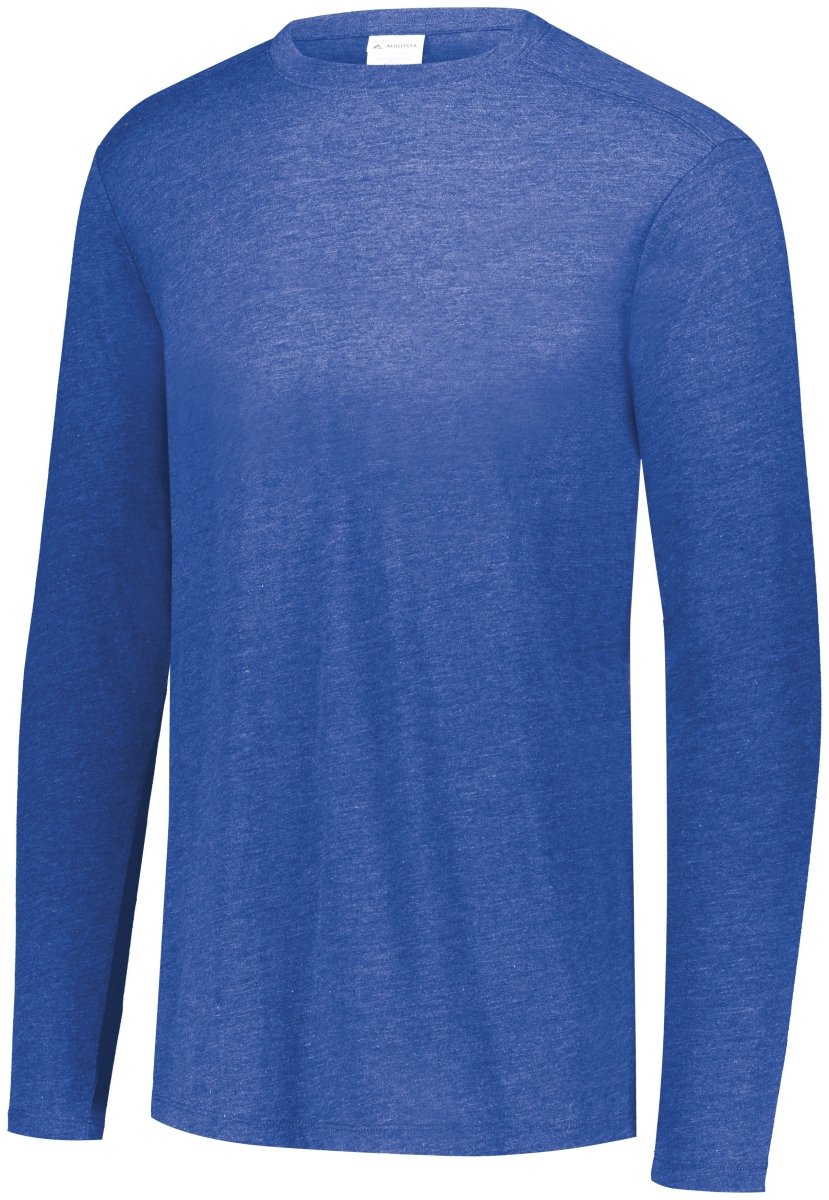 Augusta Sportswear Youth Tri - Blend Long Sleeve Tee 3076 ROYAL HEATHER S