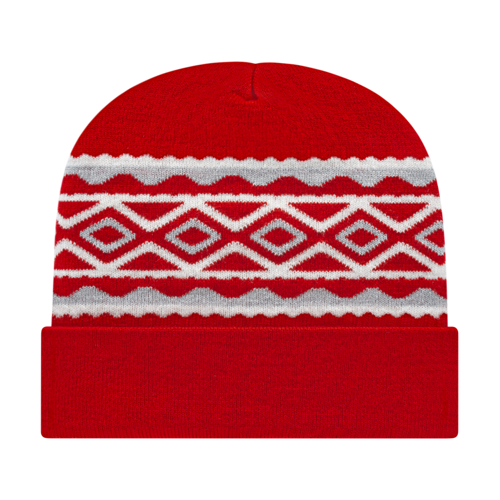 Cap America USA-Made Beanie RKD12 Diamond Pattern Knit Cap with Cuff
