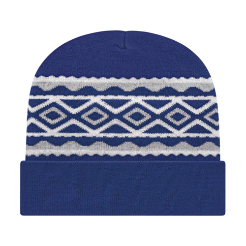 Cap America USA-Made Beanie RKD12 Diamond Pattern Knit Cap with Cuff