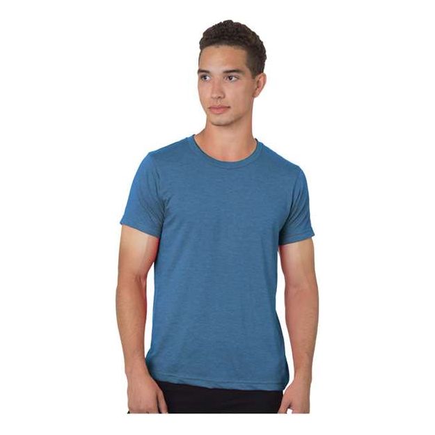 Bayside Unisex 50/50 Fine Jersey T-Shirt - Bayside 9510 Heather Royal XS Short Sleeve T-Shirts