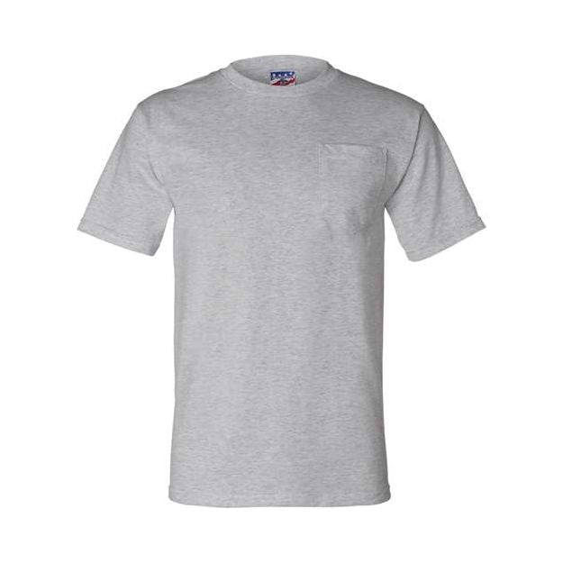 Bayside Unisex Union - Made Pocket T-Shirt - Bayside 3015 Charcoal S Short Sleeve T-Shirts