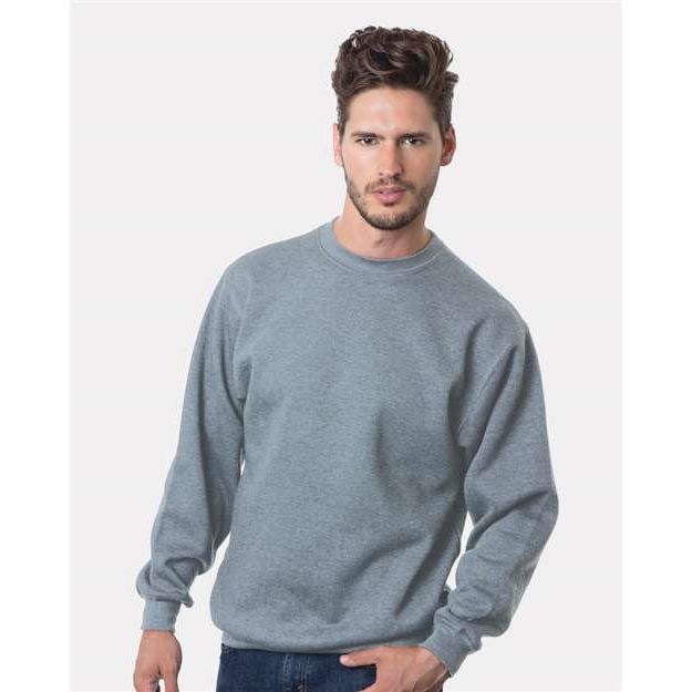 Bayside Unisex USA - Made Crewneck Sweatshirt - Dark Ash - Bayside 1102 Dark Ash S Crewneck Sweatshirts