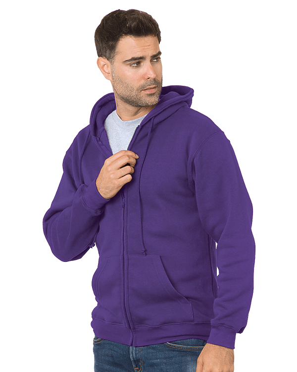 Bayside Unisex USA - Made Full - Zip Hooded Sweatshirt - Bayside 900 Purple S Zip Hoodies