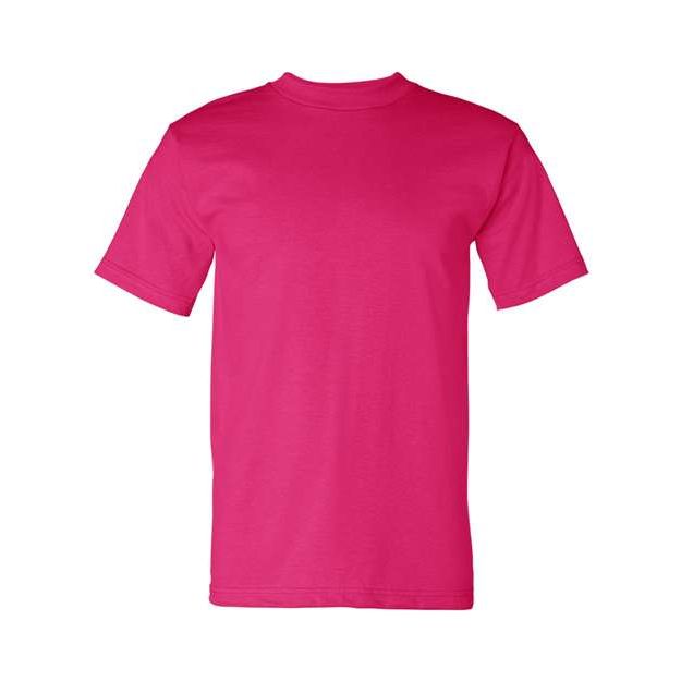 Bayside Unisex USA - Made Heavyweight T-Shirt - Bright Pink - Bayside 5100 Bright Pink S Short Sleeve T-Shirts
