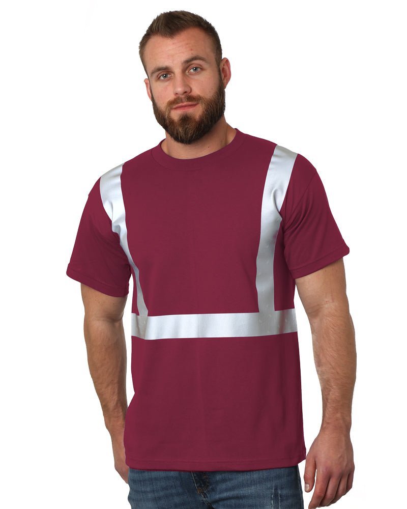 Bayside Unisex USA - Made High Visibility T-Shirt - Burgundy - Bayside 3751 Burgundy S Short Sleeve T-Shirts
