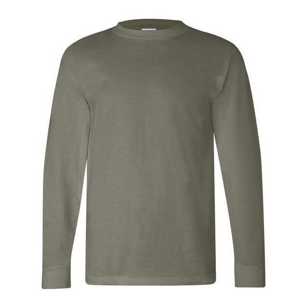 Bayside Unisex USA - Made Long Sleeve T-Shirt - Safari - Bayside 6100 Safari S Long Sleeve T-Shirts