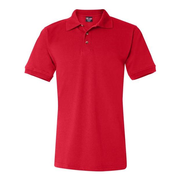 Bayside Unisex USA - Made Polo - Bayside 1000 White M