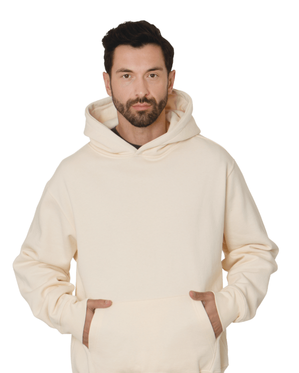 Bayside Unisex USA - Made Super Heavy Oversized Hooded Sweatshirt - Bayside 4000 Cream S Sweatshirts