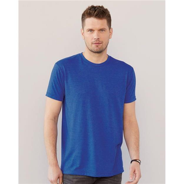 Bayside Unisex USA - Made Triblend T-Shirt - Bayside 5710 Tri Steel Blue S Short Sleeve T-Shirts