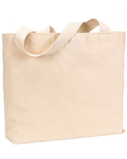 Bayside USA Made Cotton Canvas Jumbo Tote Bag - Bayside BS600 Natural One Size Tote Bags