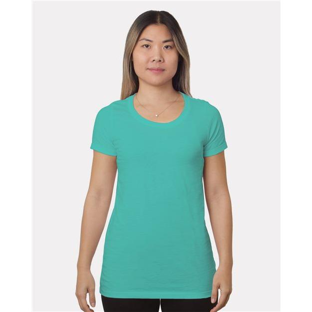 Bayside Women's Fine Jersey T-Shirt - Bayside 9625 Black XS Short Sleeve T-Shirts
