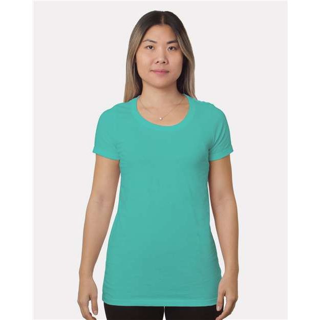 Bayside Women's Fine Jersey T-Shirt - Bayside 9625 Chalky Mint XS Short Sleeve T-Shirts