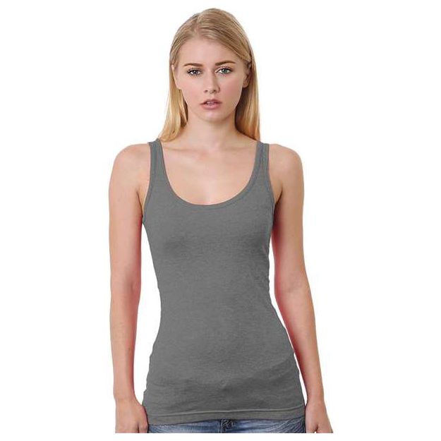 Bayside Women's USA - Made Tank Top - Bayside 3410 Heather Charcoal XS Tank Top