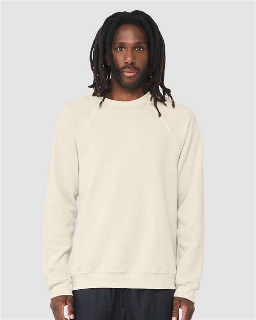 BELLA + CANVAS Unisex Sponge Fleece Raglan Crewneck Sweatshirt - BELLA + CANVAS 3901 Natural XS Crewneck Sweatshirts