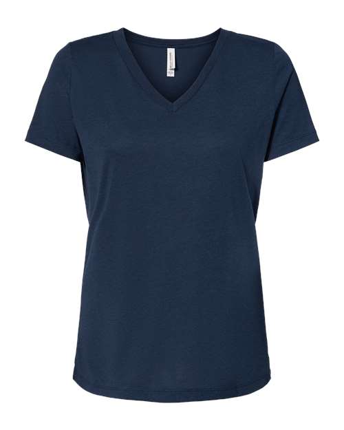 BELLA + CANVAS Women's Relaxed Triblend V - Neck Tee - BELLA + CANVAS 6415 Solid Navy Triblend S Short Sleeve T-Shirts