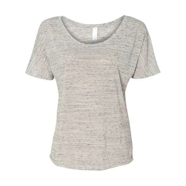 BELLA + CANVAS Women’s Slouchy Tee - BELLA + CANVAS 8816 White Marble S Short Sleeve T-Shirts