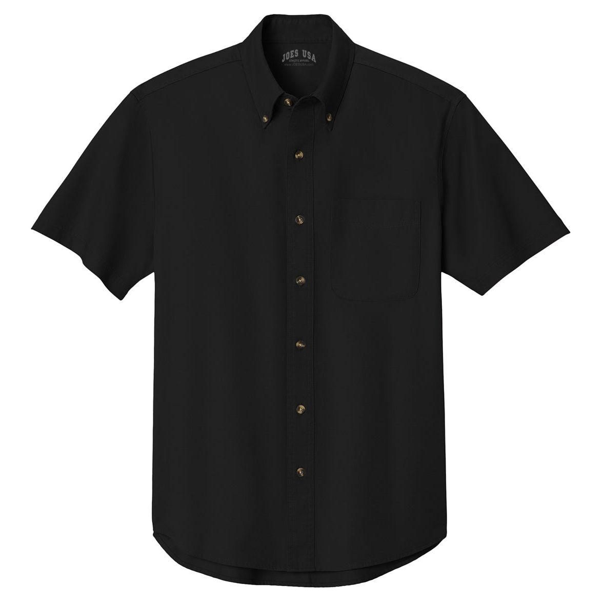 Men's Short Sleeve Twill Shirt Joe's USA Black X-Small