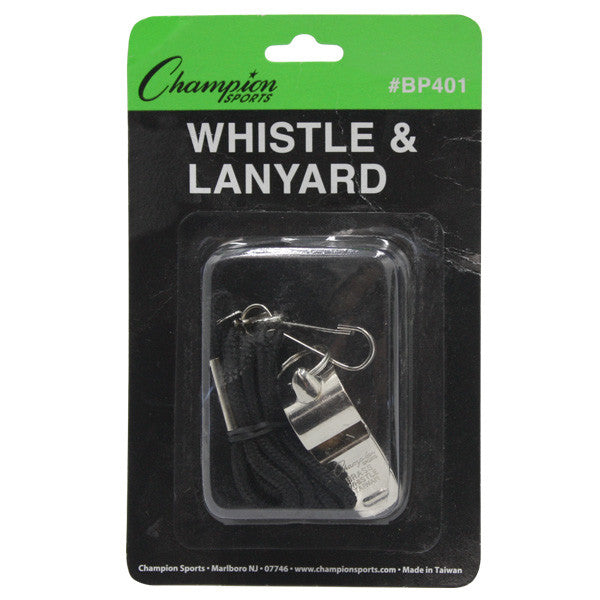Champion Sports METAL WHISTLE AND LANYARD SET