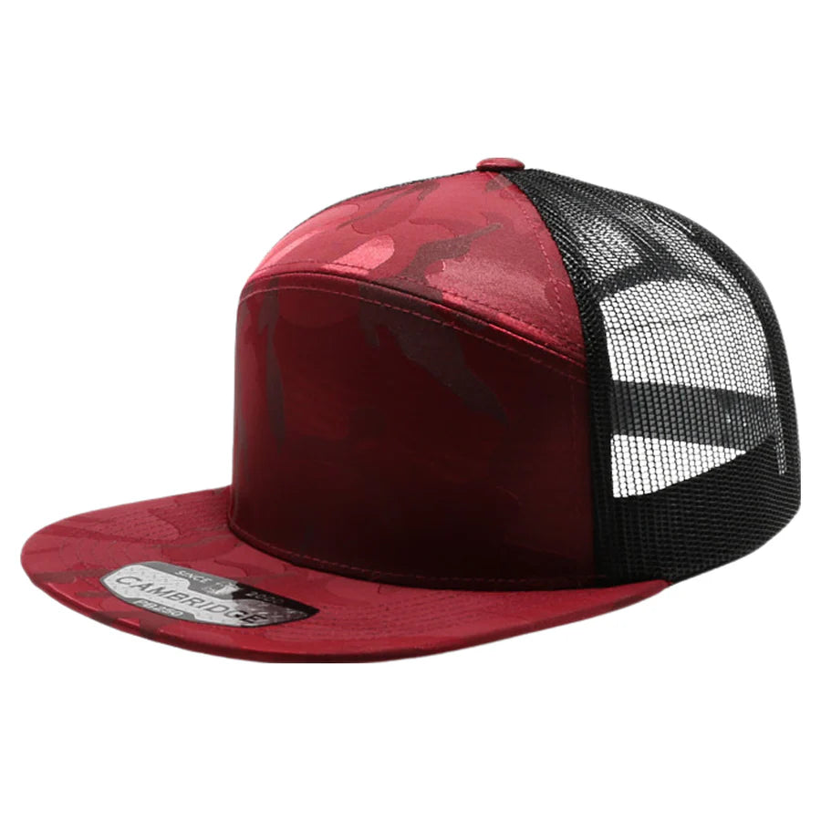 Pit Bull - PB250 - Shiny Camo Camper Trucker Hat | Wholesale Camo Snapback Cap