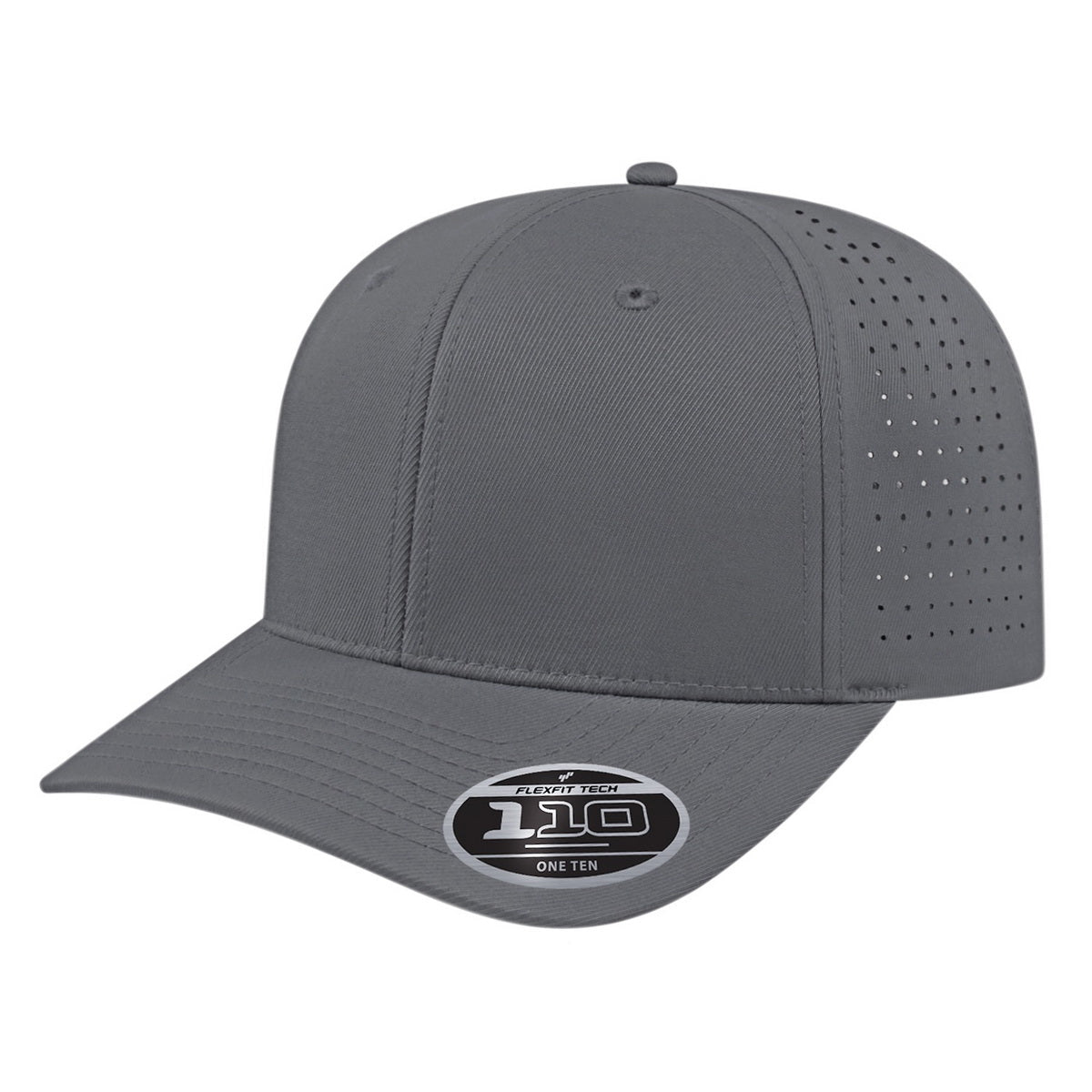 Cap America Flexfit 110® Perforated Performance Snapback Cap i8533 Graphite Standard Caps