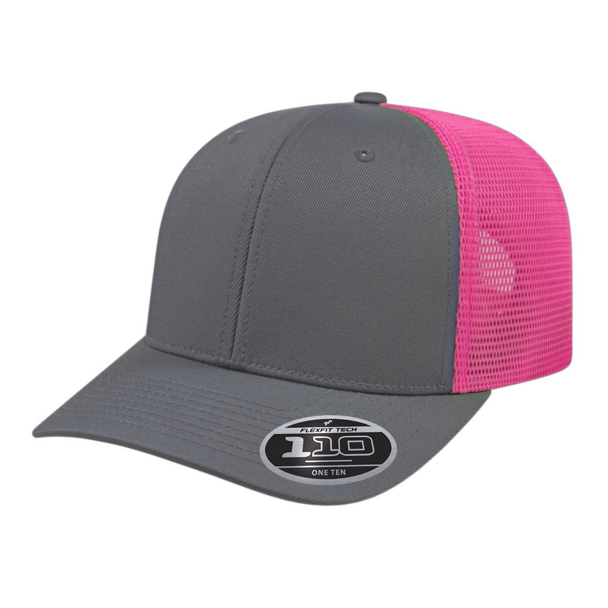 Cap America Flexfit 110® Premium Trucker Cap i8502 Graphite/Pink Standard Caps