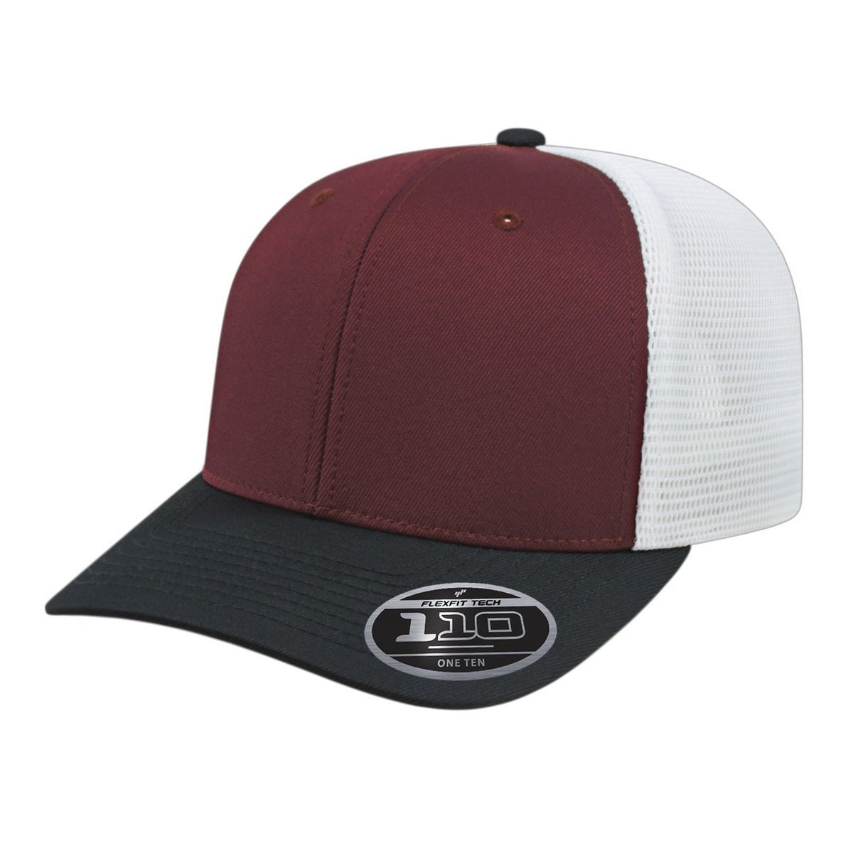 Cap America Flexfit 110® Premium Trucker Cap i8502 Maroon/Black/White Standard Caps