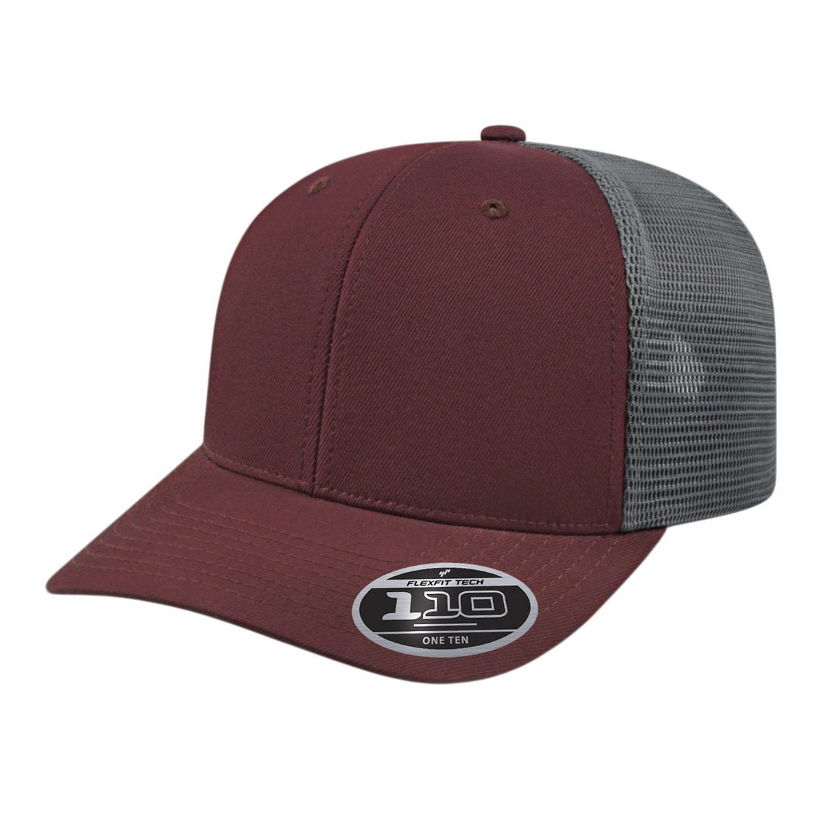 Cap America Flexfit 110® Premium Trucker Cap i8502 Maroon/Graphite Standard Caps