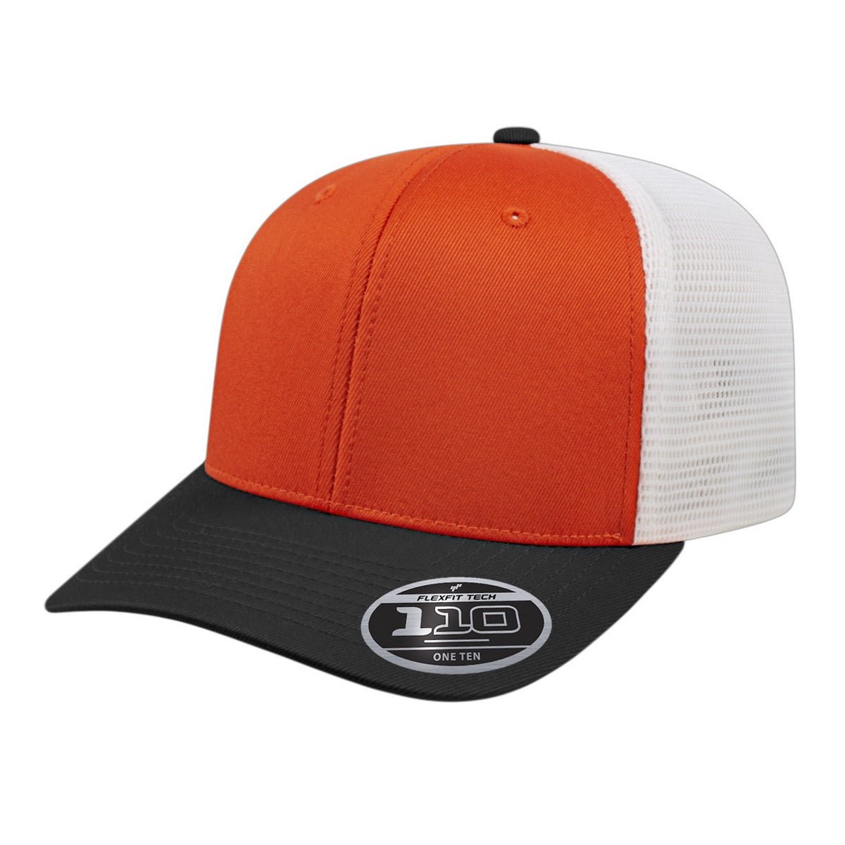 Cap America Flexfit 110® Premium Trucker Cap i8502 Orange/Black/White Standard Caps
