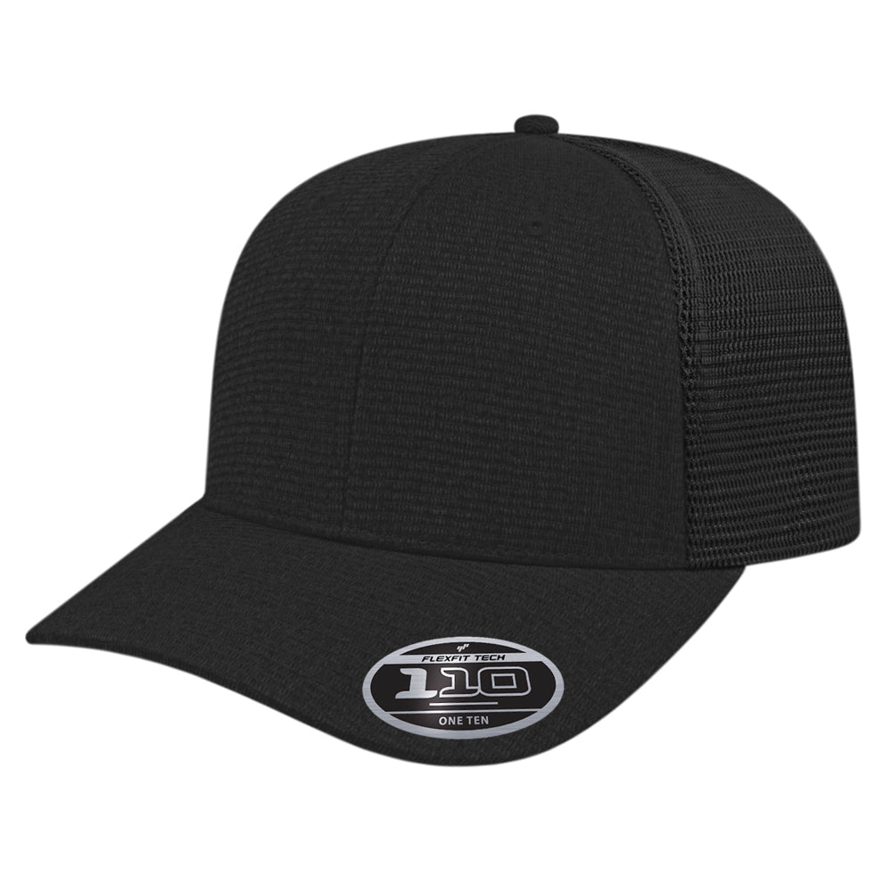 Cap America Flexfit 110® Ribbed Tri - Blend Trucker Cap i8525 Black Standard