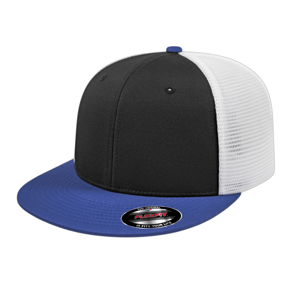 Cap America Flexfit® Performance Trucker Cap i8501 Black/Royal/White L/XL Caps