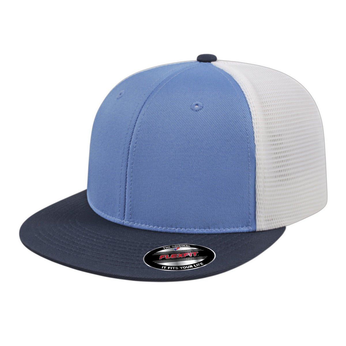 Cap America Flexfit® Performance Trucker Cap i8501 Columbia Blue/Navy/White S/M Caps