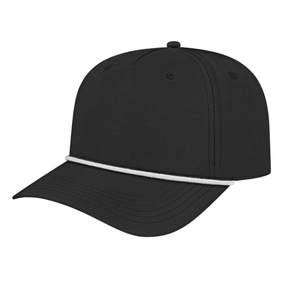 Cap America Icon Performance Rope Cap i7256 Black with White Rope Standard Caps