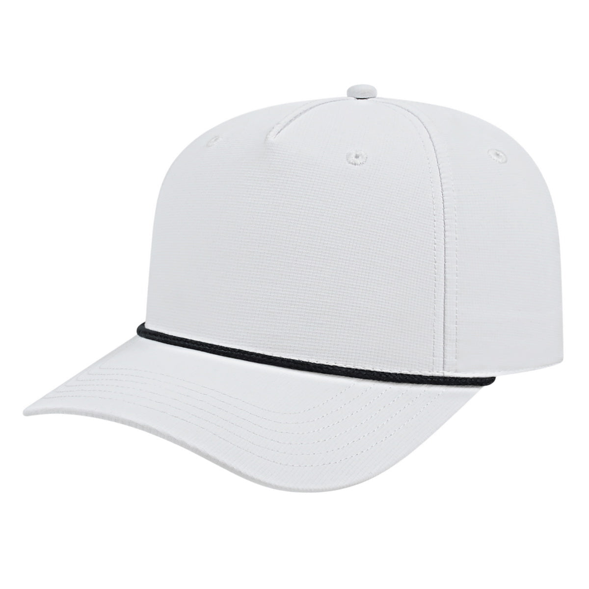 Cap America Icon Performance Rope Cap i7256 White with Black Rope Standard Caps