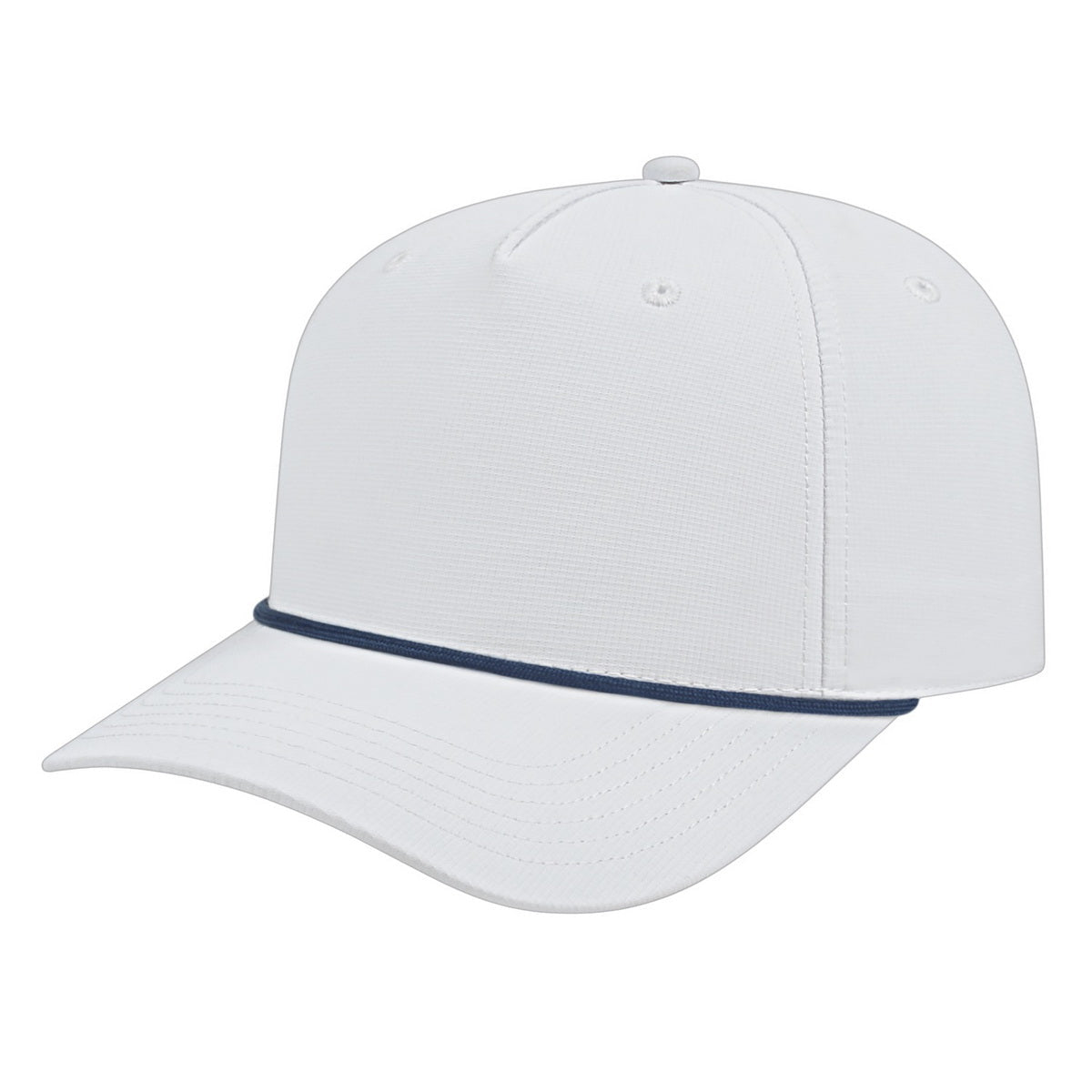 Cap America Icon Performance Rope Cap i7256 White with Dark Blue Rope Standard Caps