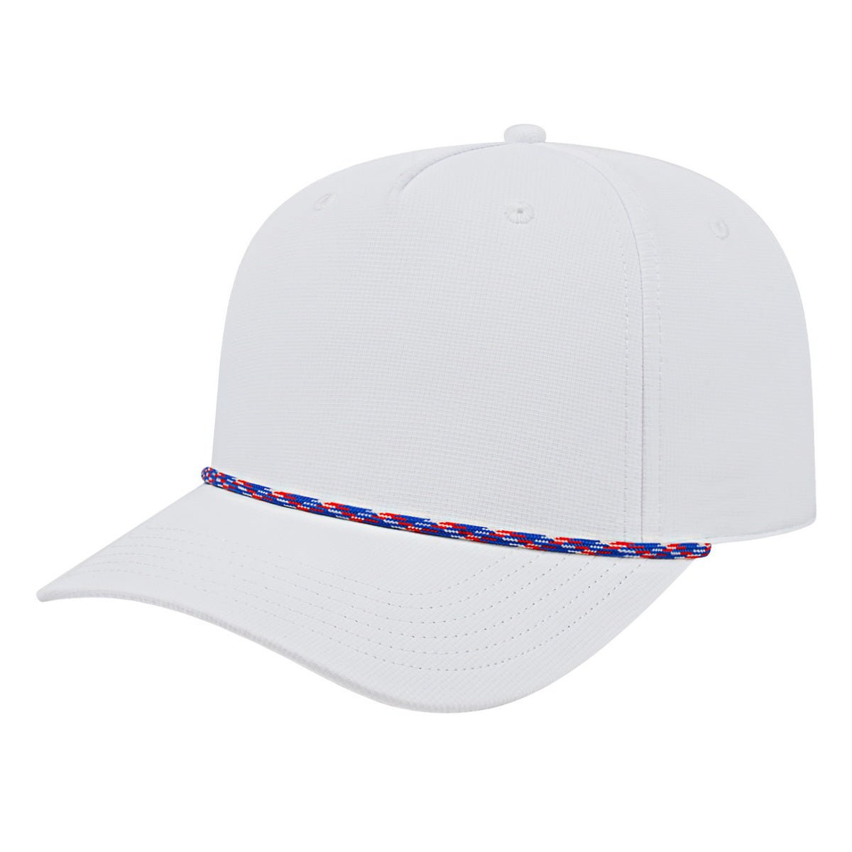Cap America Icon Performance Rope Cap i7256 White with Red/White/Royal Rope Standard Caps
