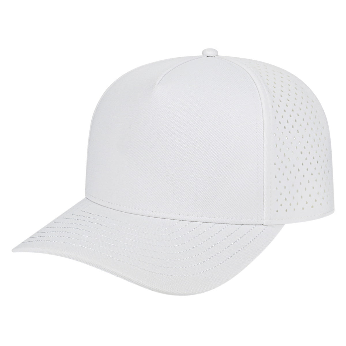 Cap America Premium Water - Resistant Perforated Cap i8540 White Standard