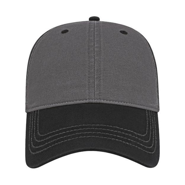 CAP AMERICA Relaxed Golf Dad Hat - CAP AMERICA i1002 Dark Grey/ Black Adjustable Caps