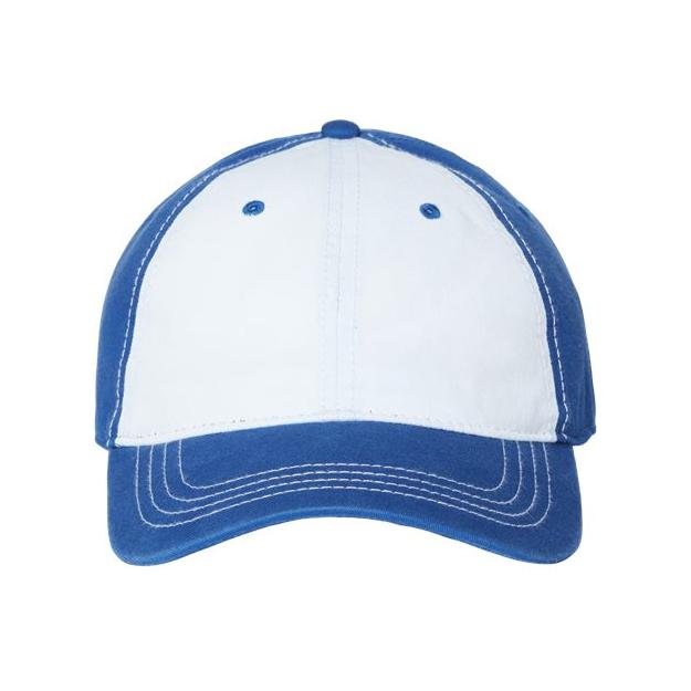 CAP AMERICA Relaxed Golf Dad Hat - CAP AMERICA i1002 White/ Royal Adjustable Caps