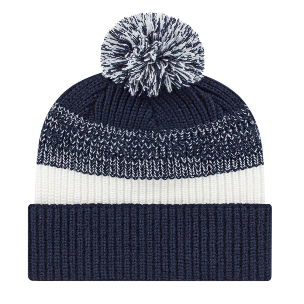 Cap America Thick Ribbed Knit Cap with Cuff iK61 Black/White Standard