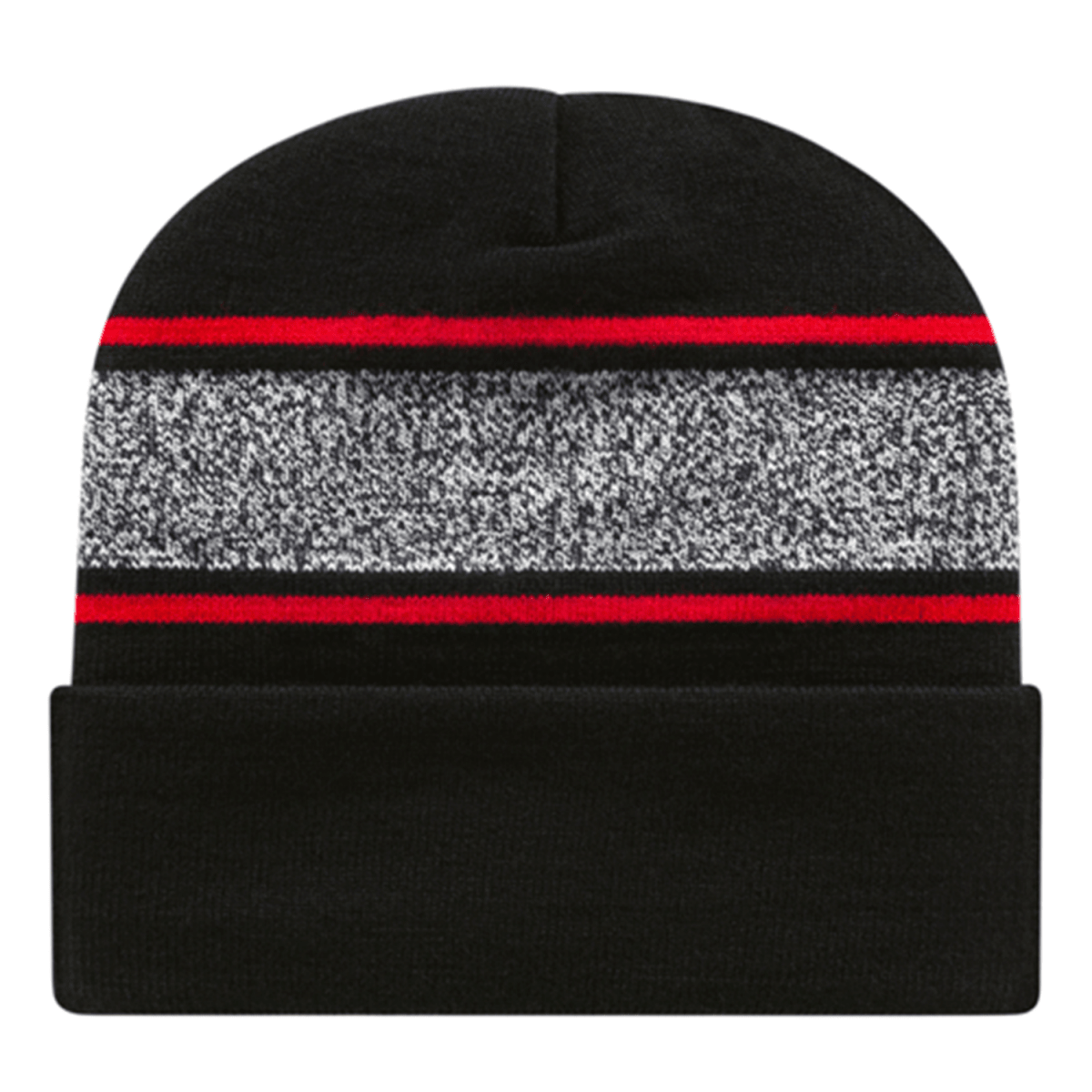 Cap America Variegated Striped Knit Cap with Cuff RKV12 Black/True Royal Standard