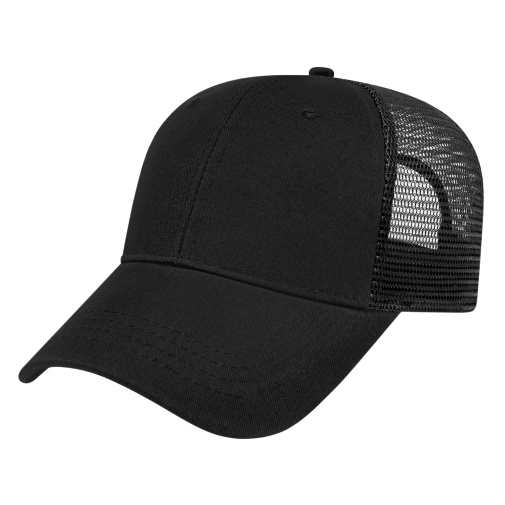 Cap America X - tra Value Six Panel Trucker Cap X500 Black Standard