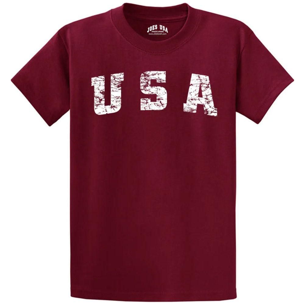 Joe's USA Vintage USA Logo Tee - Cardinal Joe's USA Cardinal Small
