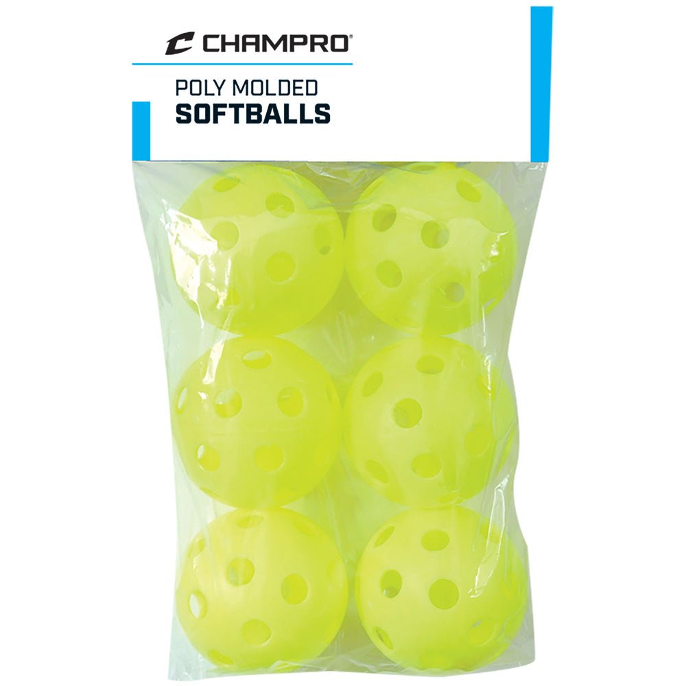 Champro 12\" Poly Balls - 6 Pk Optic Yel | Champro CSB - 51C Standard Standard Soft Balls