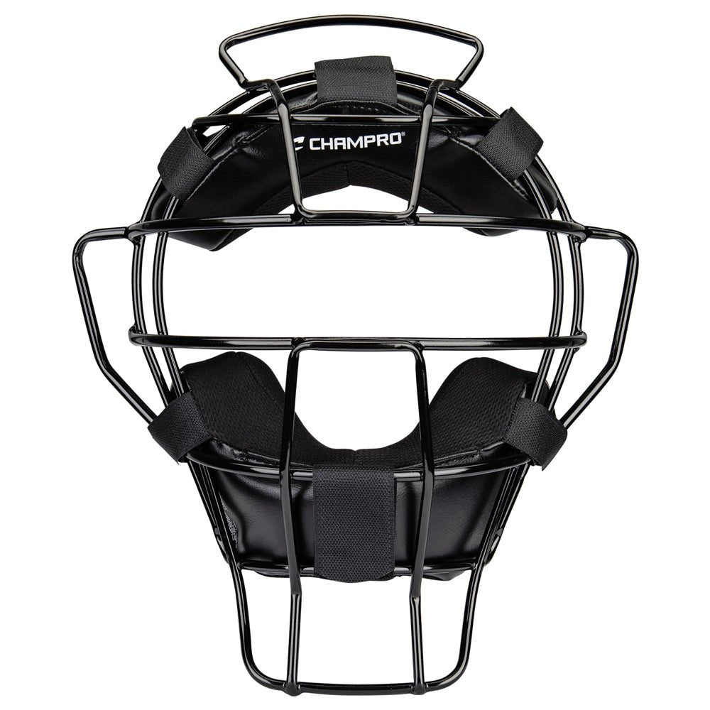 Champro Adult Umpire Mask - Lightweight - 18 oz | Champro CM72 BLACK Standard Baseball & Softball Protective Gear
