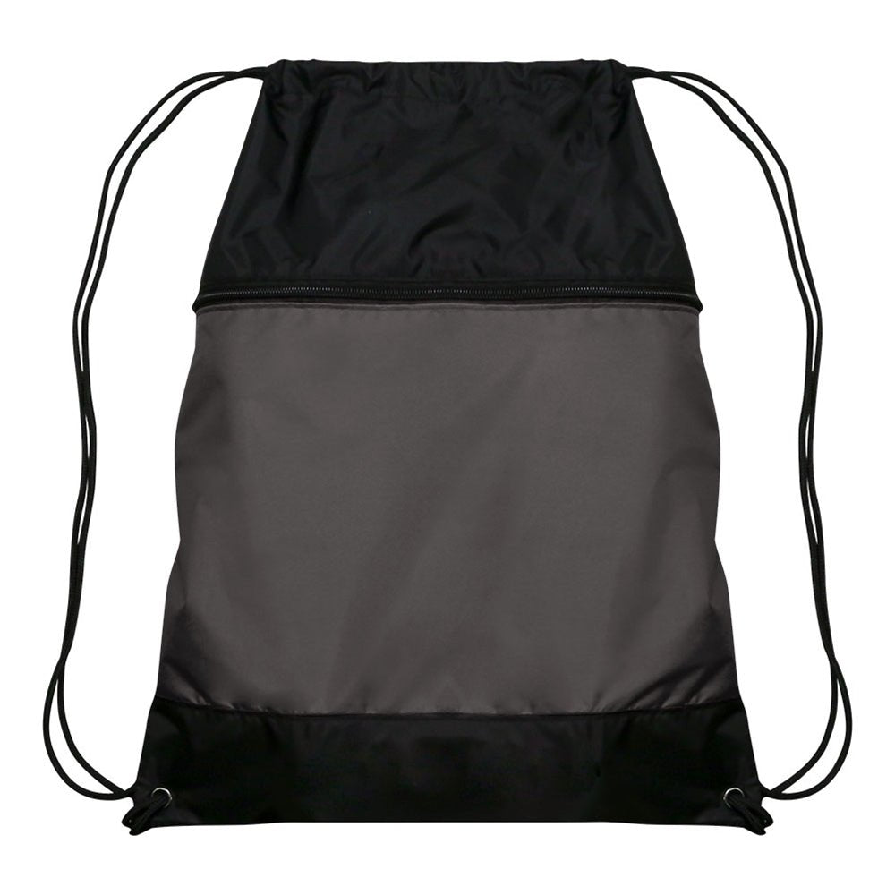 Champro Drawstring Bag w/Zipper Pocket | Champro E73 - CHARCOAL Standard Luggage Straps