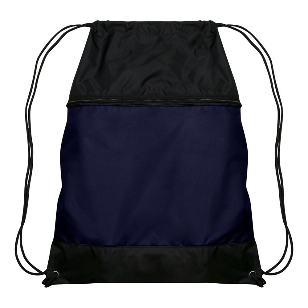 Champro Drawstring Bag w/Zipper Pocket | Champro E73 - NAVY Standard Luggage Straps