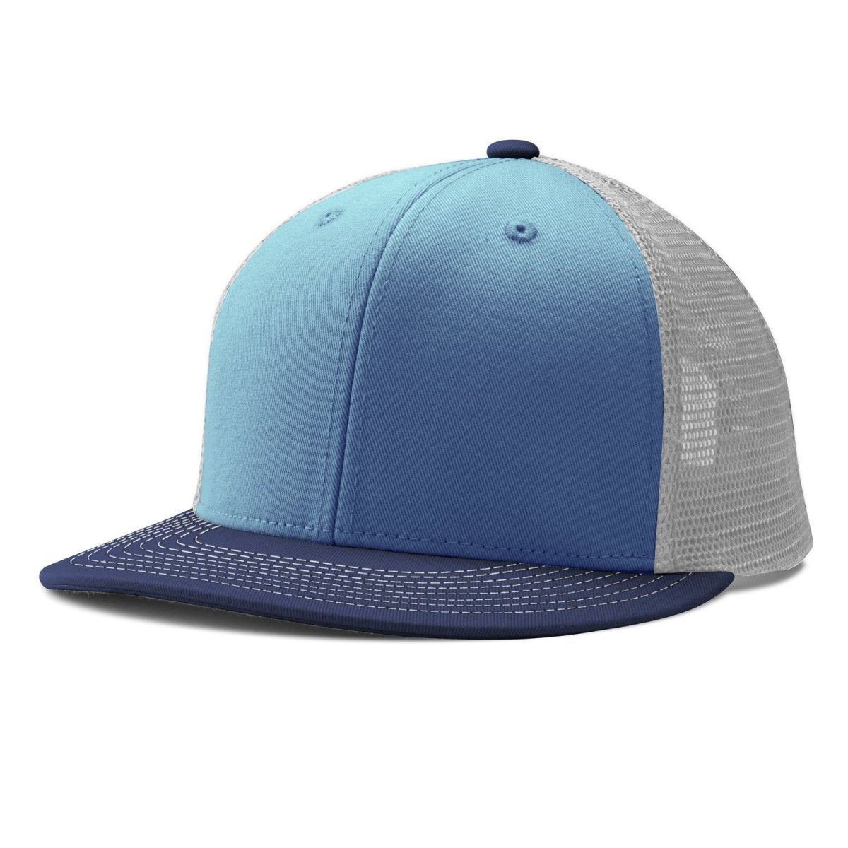 Champro HC5 Performance Trucker Snapback Cap Moisture Wicking Team LB5LTBLUEWHITENAVY Standard Baseball Caps