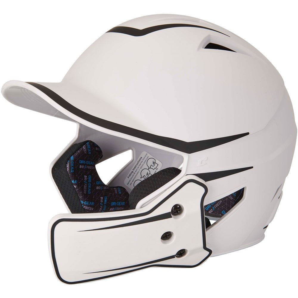 Champro HX Legend Plus 2 - Tone Bsbll Helmet w/Flap | Champro HXM2JG WHITEBLACK Senior Baseball & Softball Batting Helmets